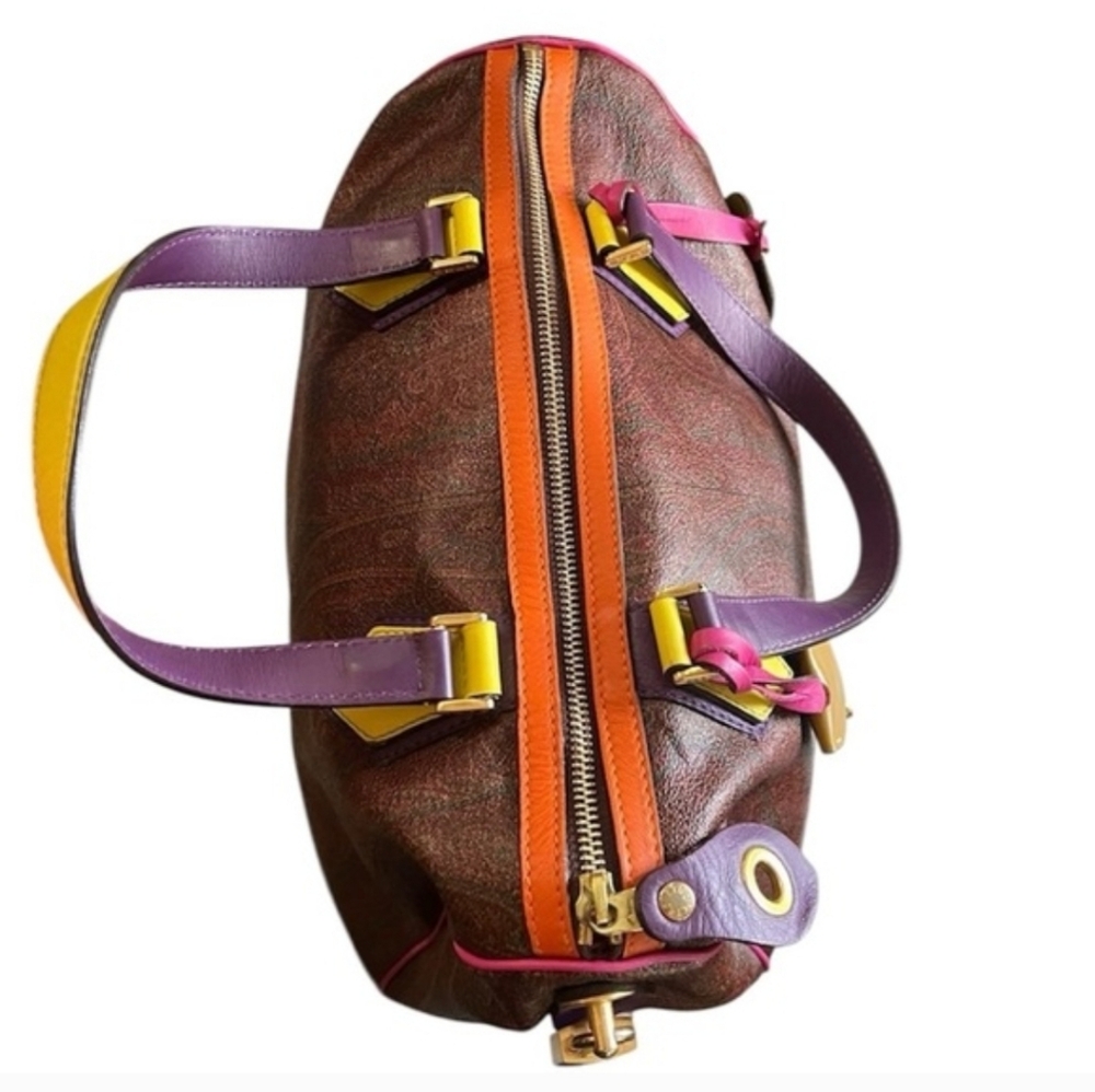 Etro Brown Paisley Tote with Yellow, Purple & Pink Accents - Picture 2 of 8